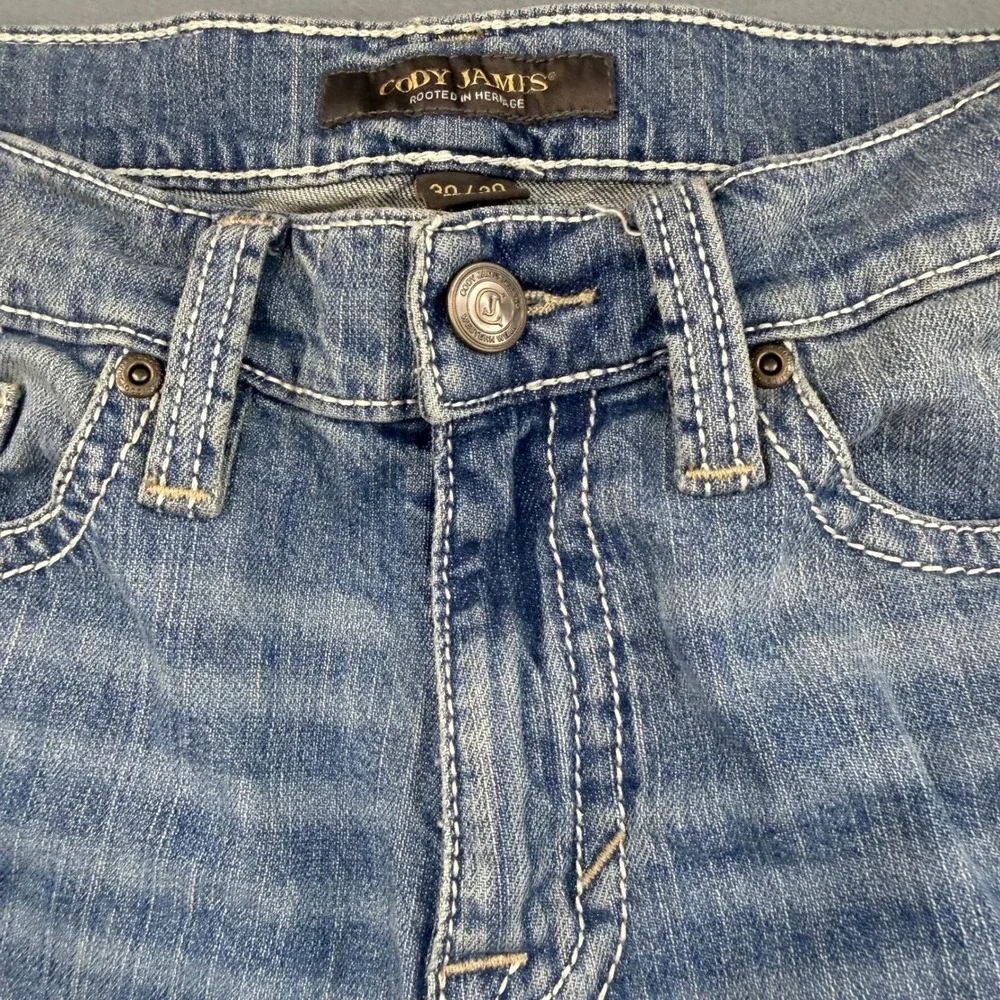 Cody James Jeans Mens 30x30 Blue Western Straight Leg Heavy Stitch Denim